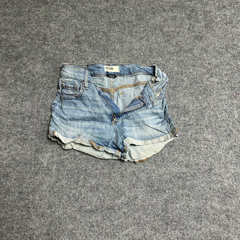 GRG DNM Shorts Womens Size 3 Light Wash Blue Stretch Denim Casual Cuffed Cut Off